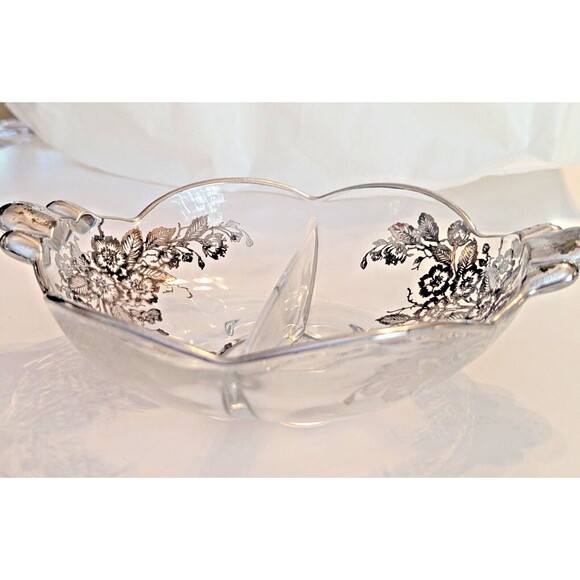 Duncan & Miller Canterbury Relish Blossom Time Silver Overlay Silver City 2-part - Picture 8 of 12